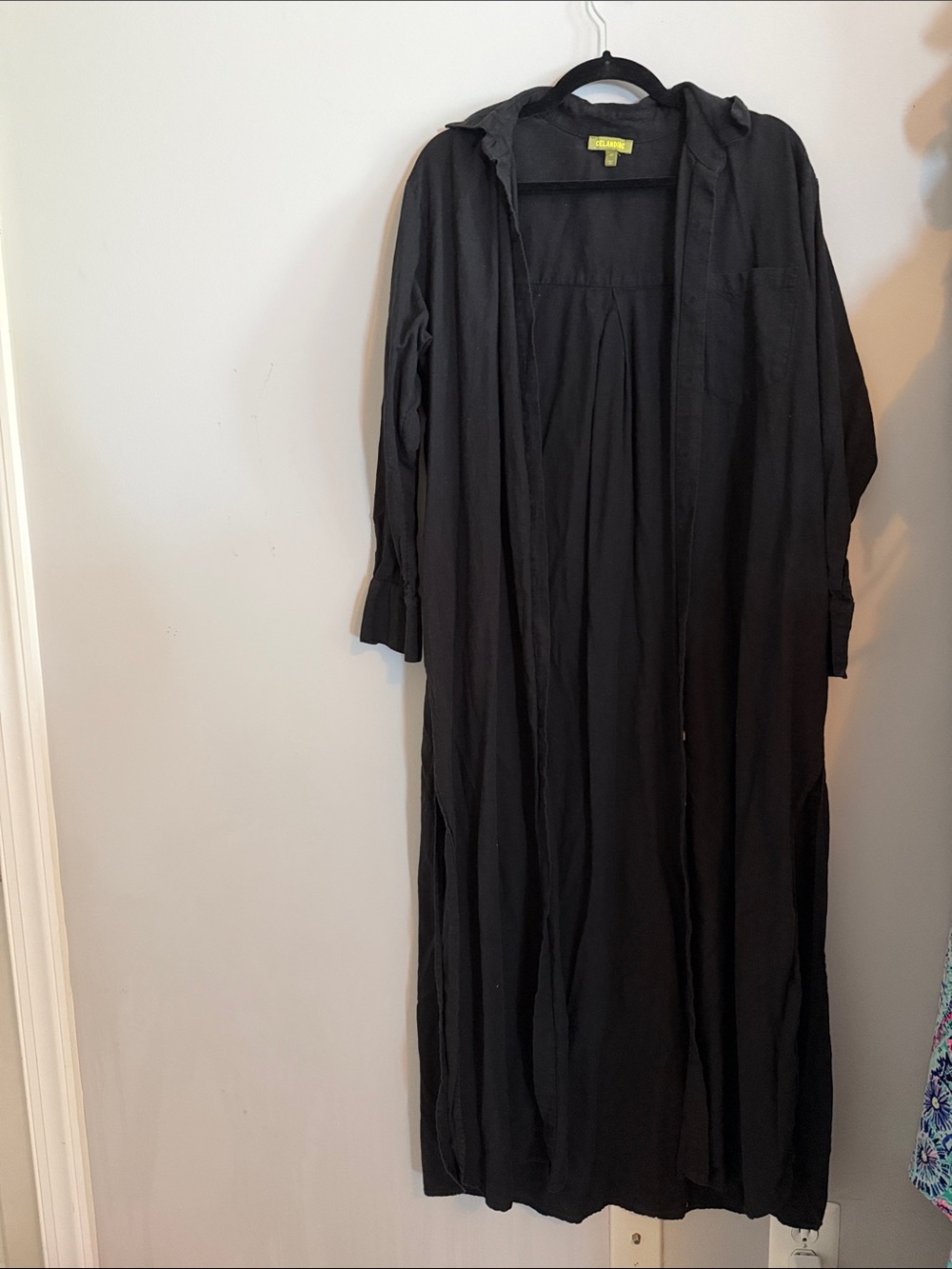 Black Long Sleeve Maxi Dress with Hood